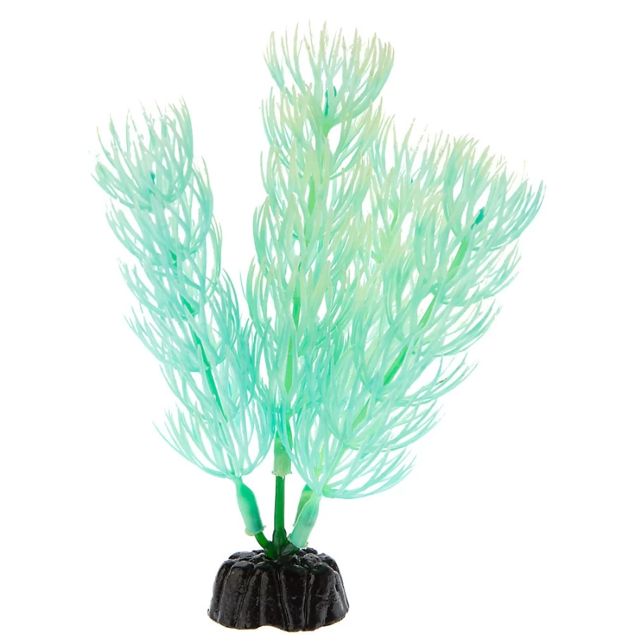 PetSmart Top Fin Mini Glow Artificial Aquarium Plant - 4 Inch Vibrant Decor for Fish Tanks