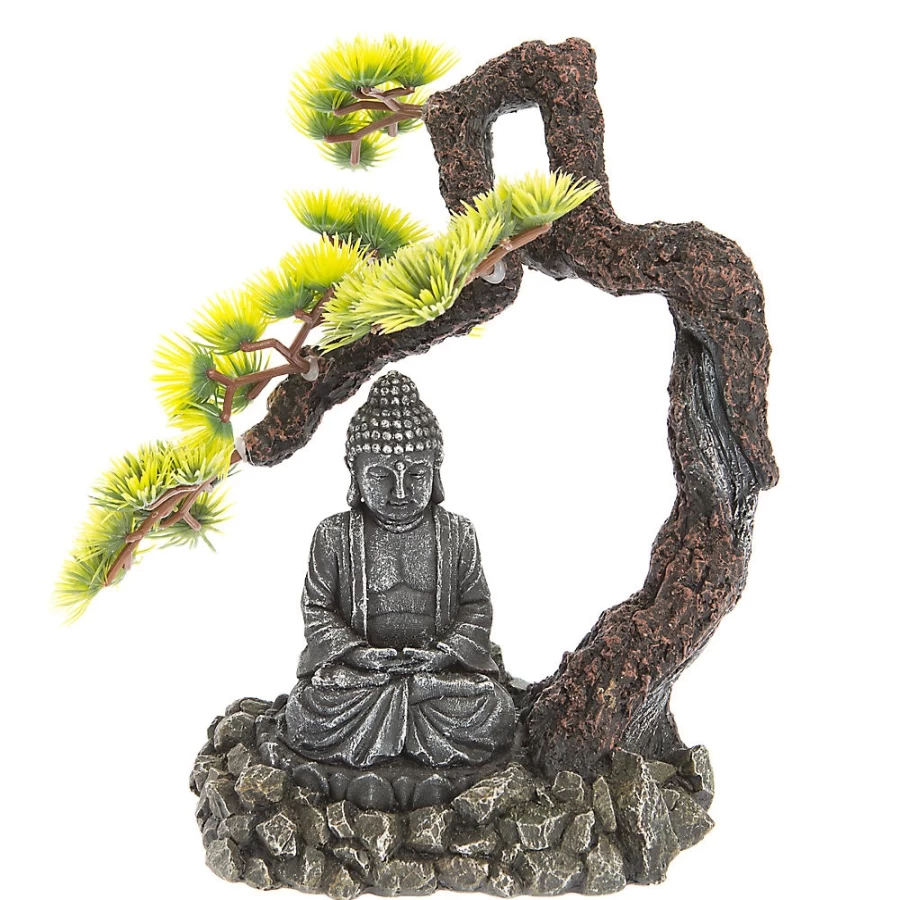 PetSmart Top Fin Bonsai Tree Aquarium Decor with Buddha Statue for Fish Tank
