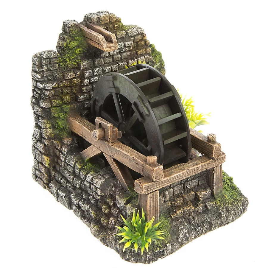 PetSmart Top Fin Aquatic Plant Water Wheel Bubbler - Decorative Aquarium Ornament for Fish Tanks