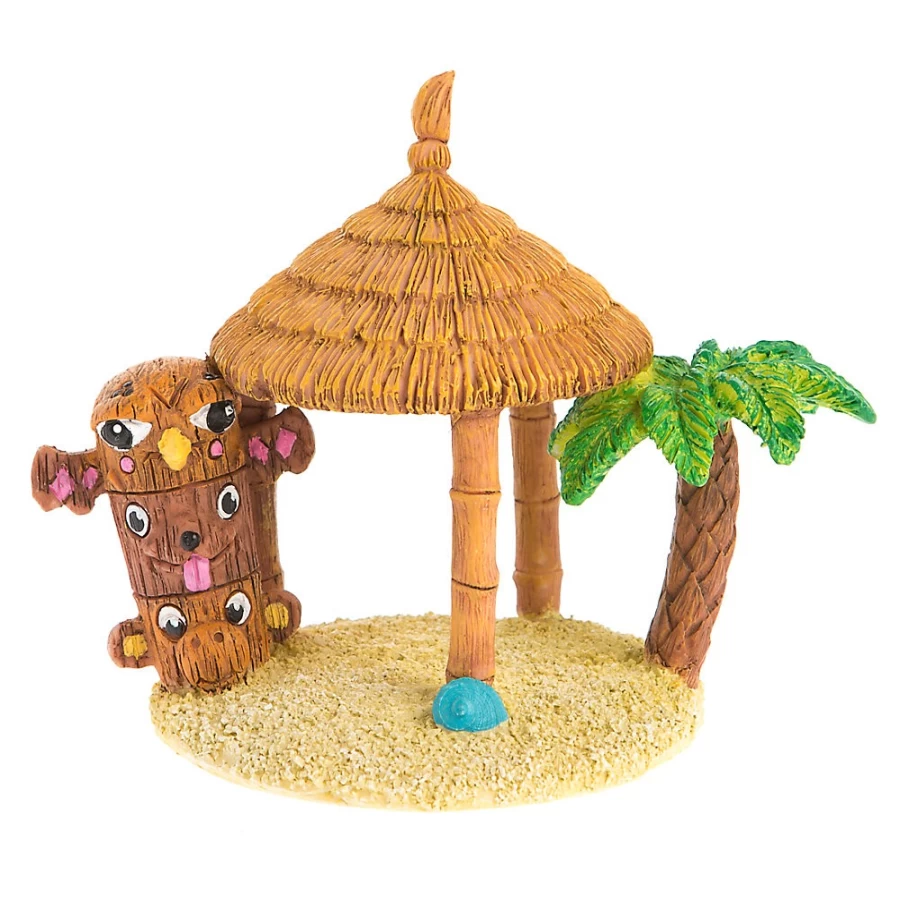 PetSmart Top Fin Tiki Hut Fish Tank Decor - Tropical Aquarium Ornament for Freshwater & Saltwater