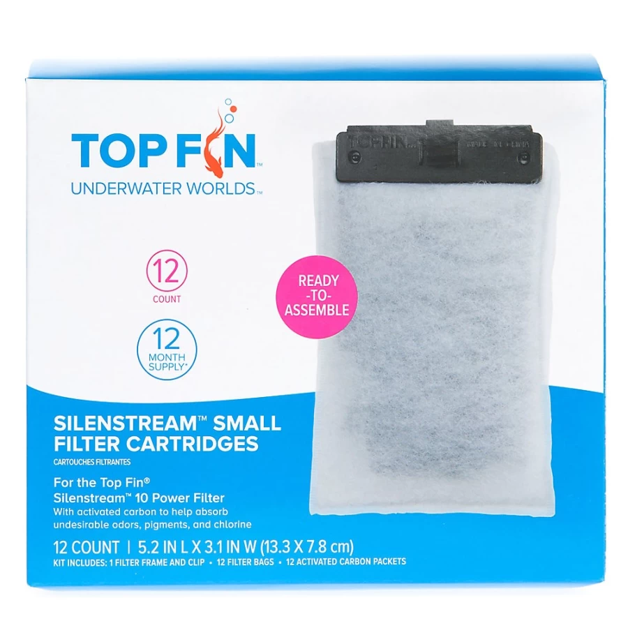 PetSmart Top Fin SilentStream Small Aquarium Filter Cartridges – Quiet & Efficient Water Filtration