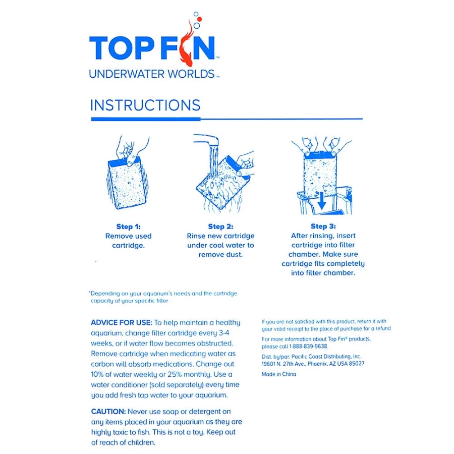 PetSmart Top Fin Silentstream Large Aquarium Filter Cartridges for Quiet Water Filtration