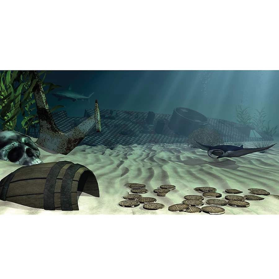 PetSmart Top Fin Fun CoralTreasure Reversible Fish Tank Background for Aquarium Decor