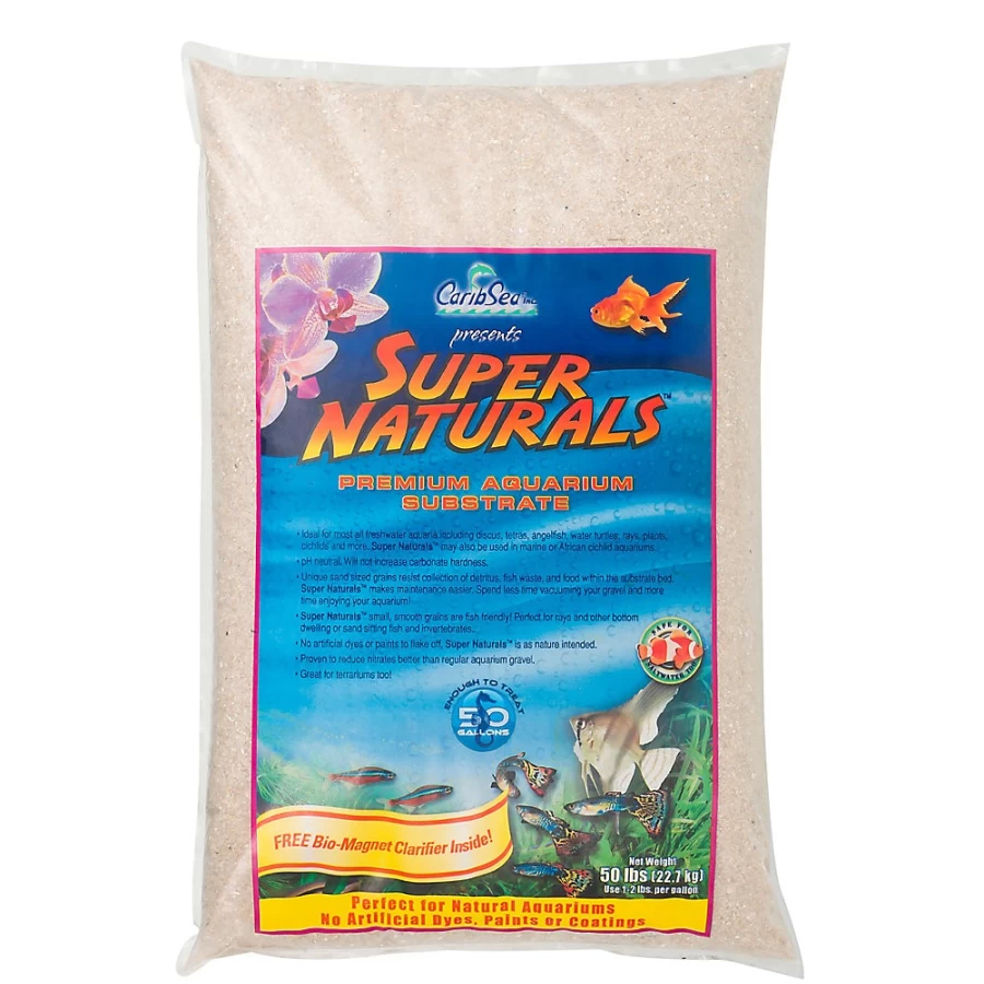 PetSmart CaribSea Super Natural Torpedo Beach Sand - Premium Aquarium Substrate for Saltwater & Freshwater Tanks