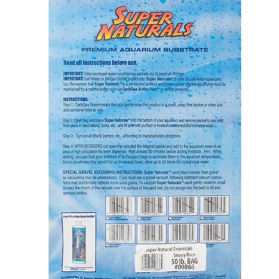 PetSmart CaribSea Super Natural Snowy River Gravel for Aquarium - Natural White Substrate for Fish Tanks