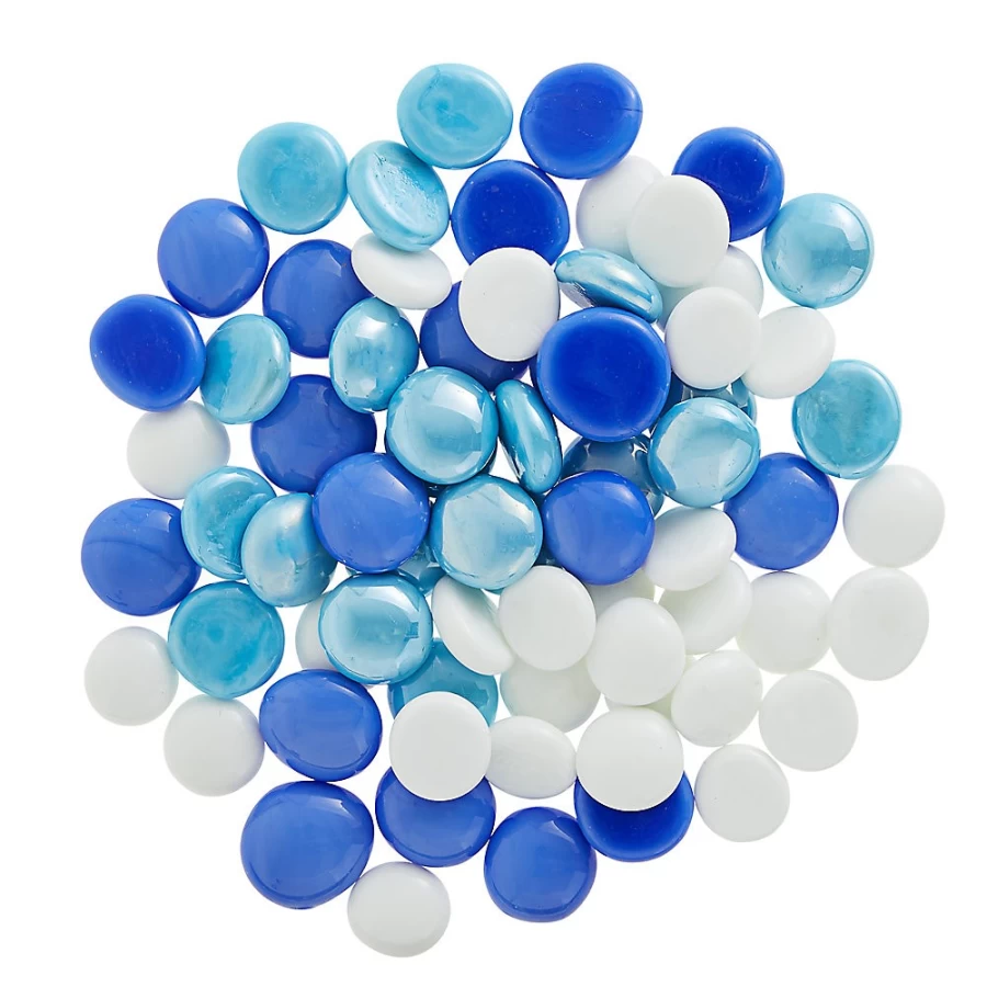 PetSmart Top Fin Smooth Glass Gem Aquarium Decor - Beach Blues Mix for Fish Tank