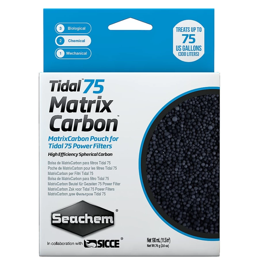 PetSmart Seachem Tidal 75 Matrix Carbon - Premium Aquarium Filter Media for Water Clarity