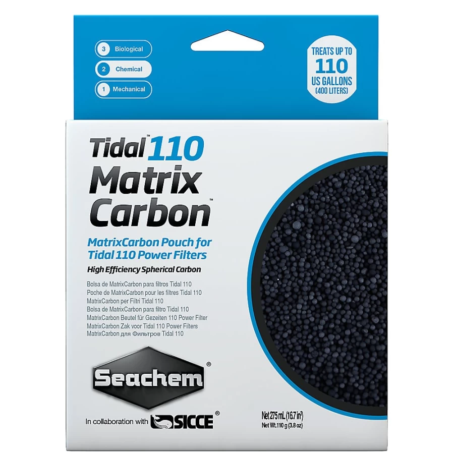PetSmart Seachem Tidal Marine MatrixCarbon 110g - Premium Aquarium Filtration Media for Saltwater & Reef Tanks