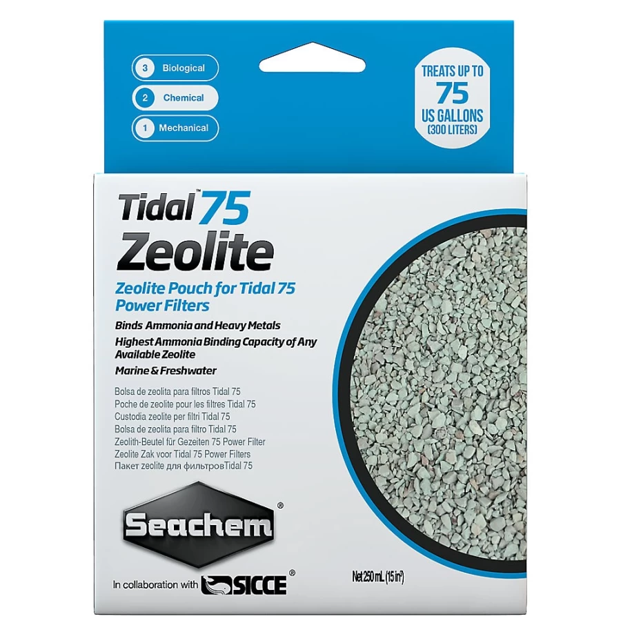 PetSmart Seachem Tidal Zeolite Filter Media Pouch - 75g for Aquarium Water Clarity