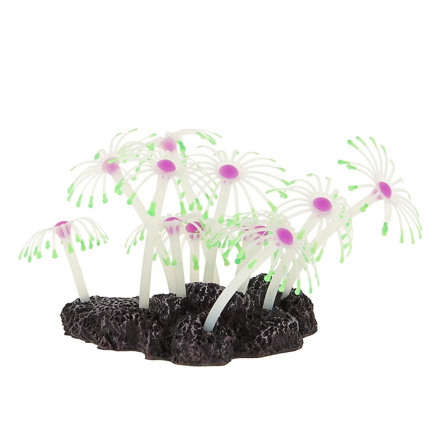 Glow-in-the-Dark Moveable Flower Aquarium Decoration by PetSmart for Vibrant Fish Tanks