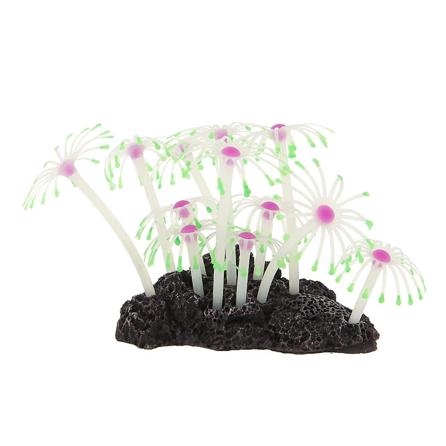 Glow-in-the-Dark Moveable Flower Aquarium Decoration by PetSmart for Vibrant Fish Tanks