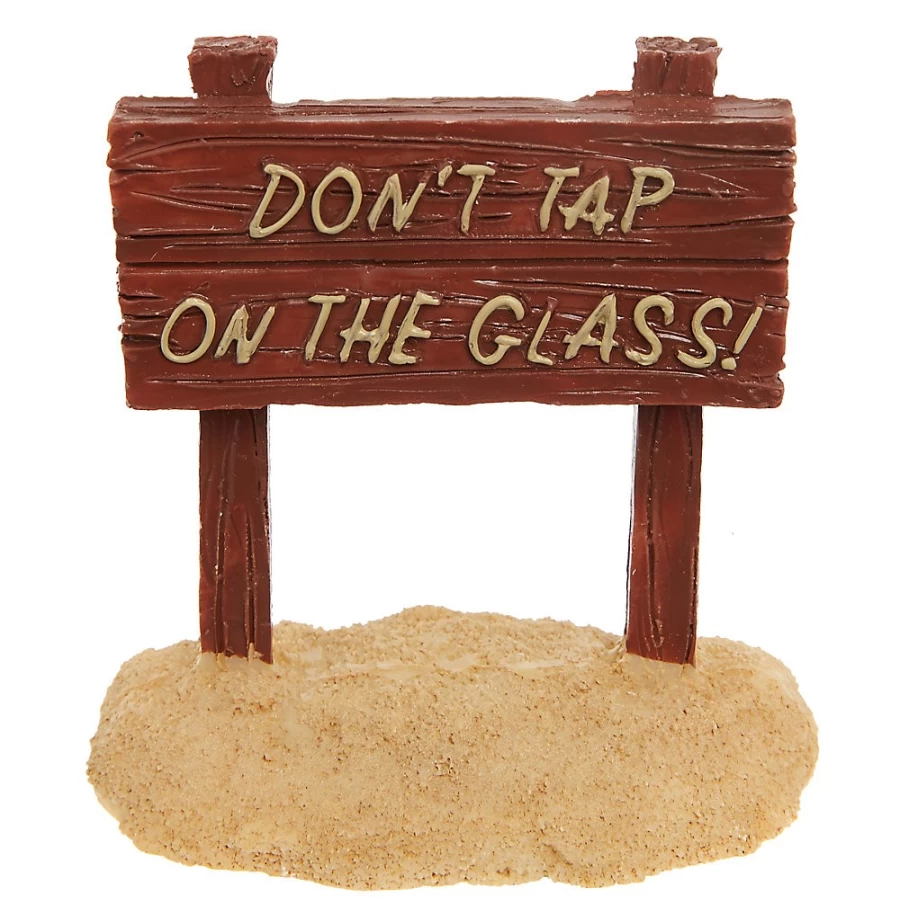 PetSmart Top Fin "Don't Tap on the Glass" Funny Aquarium Decoration for Fish Tanks
