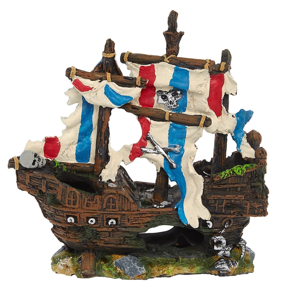 PetSmart Top Fin Sunken Pirate Ship Decor for Aquarium – Unique Fish Tank Ornament