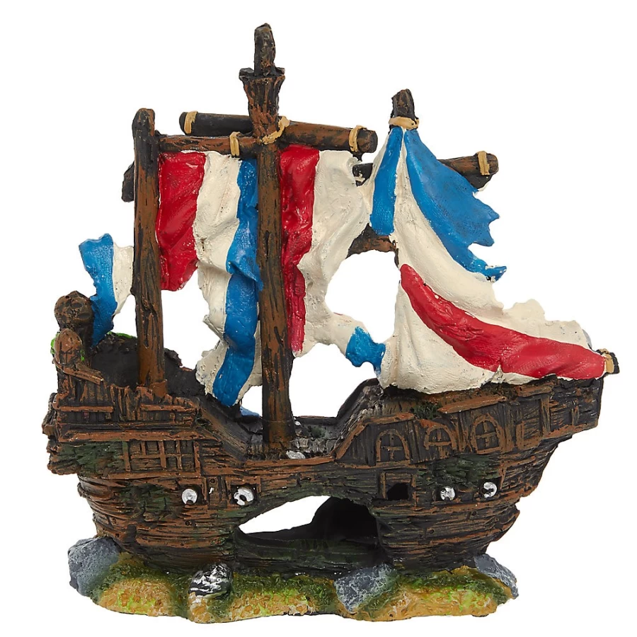 PetSmart Top Fin Sunken Pirate Ship Decor for Aquarium – Unique Fish Tank Ornament