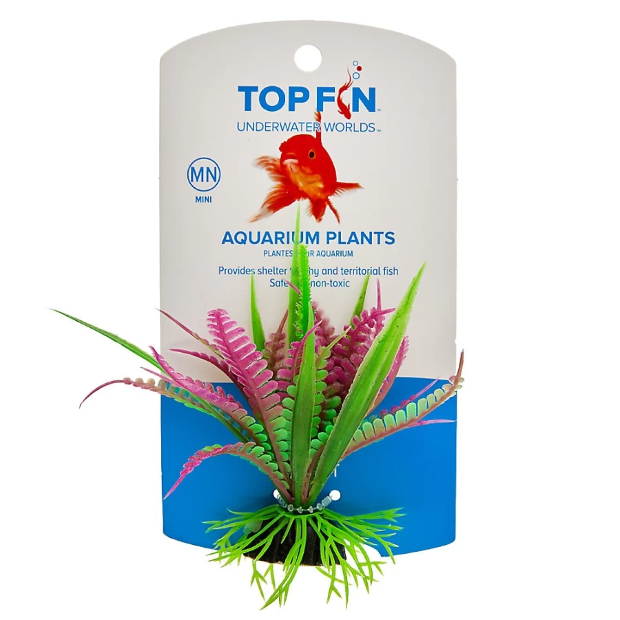 PetSmart Top Fin Artificial Aquarium Plants - Realistic Layered Leaf Design, Set of 4