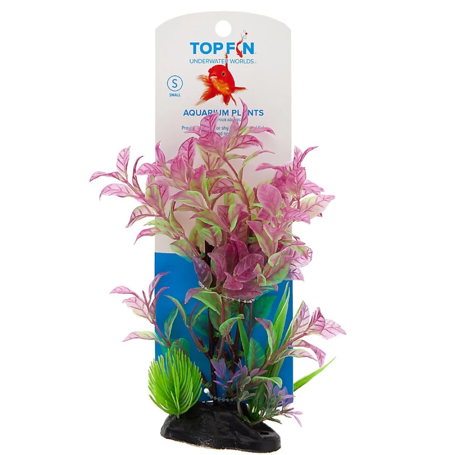 PetSmart Top Fin 8-Inch Artificial Striped Leaf Aquarium Plant for Fish Tank Decor