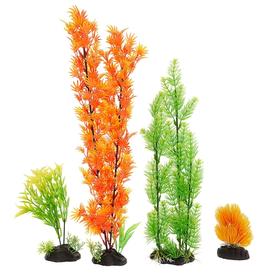 PetSmart Top Fin Artificial Fir Aquarium Plants Variety Pack - Set of 19 Realistic Fish Tank Decorations