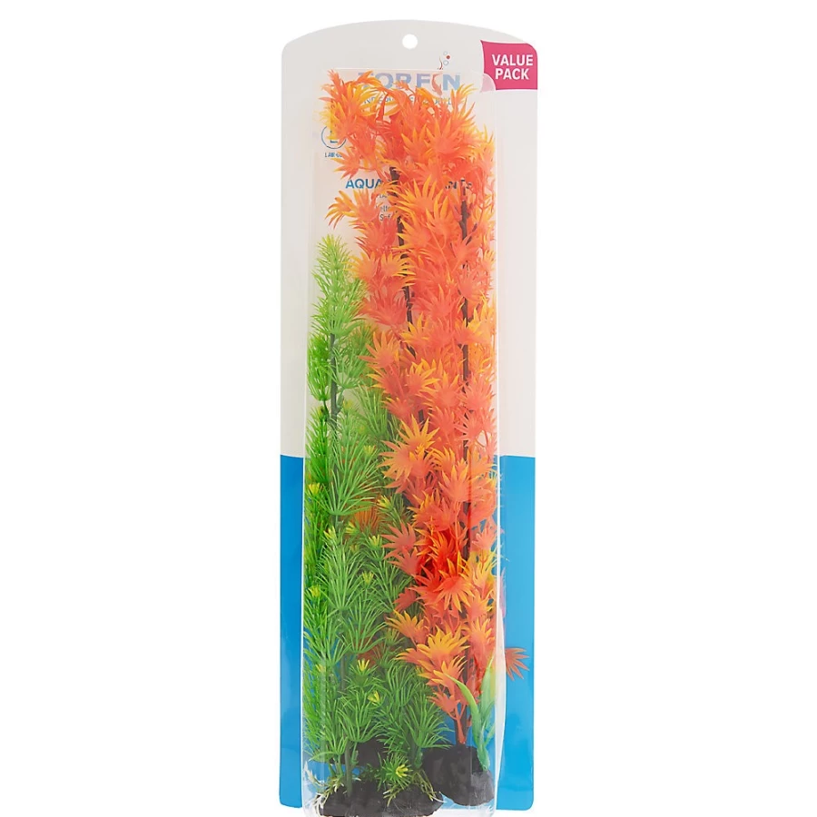 PetSmart Top Fin Artificial Fir Aquarium Plants Variety Pack - Set of 19 Realistic Fish Tank Decorations