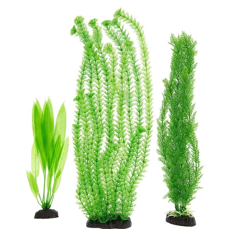 PetSmart Top Fin Artificial Aquarium Plants Variety Pack - Set of 19 Realistic Decorations for Fish Tanks