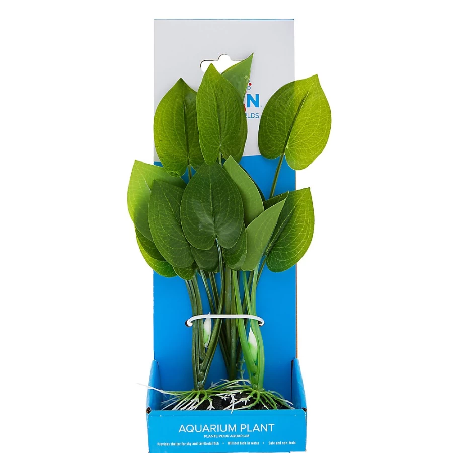 PetSmart Top Fin Natural Heart Leaf Aquarium Decor - Realistic Artificial Plant for Fish Tanks