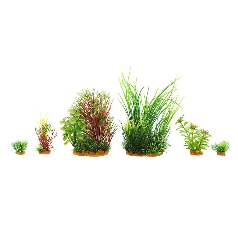 PetSmart Top Fin Artificial Aquarium Plants - 8 Piece Variety Pack for Fish Tank Decor