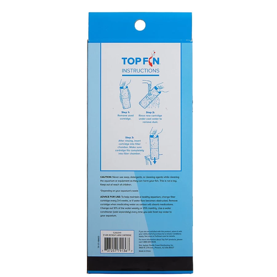 PetSmart Top Fin Retreat RF-L Replacement Filter Cartridges for Aquarium