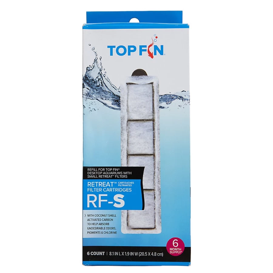 PetSmart Top Fin Retreat RF-S Replacement Filter Cartridges for Aquarium Maintenance