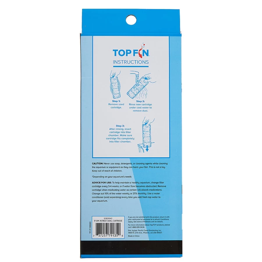 PetSmart Top Fin Retreat RF-S Replacement Filter Cartridges for Aquarium Maintenance