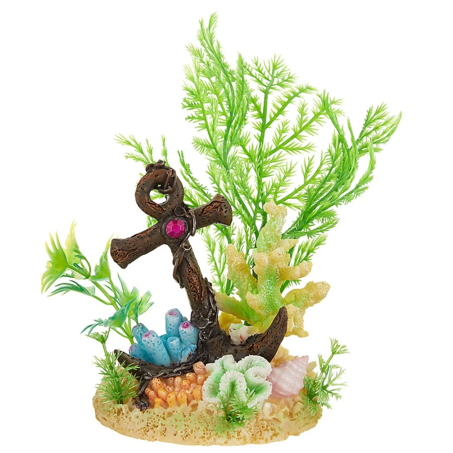PetSmart Top Fin Anchor Aquarium Decoration for Fish Tank – Nautical Theme Ornament