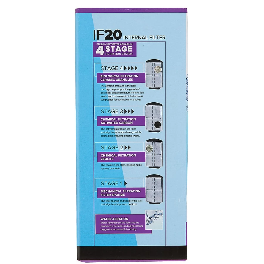 PetSmart Top Fin IF20 Internal Aquarium Filter for Fish Tanks – Quiet Submersible Water Pump with Adjustable Flow