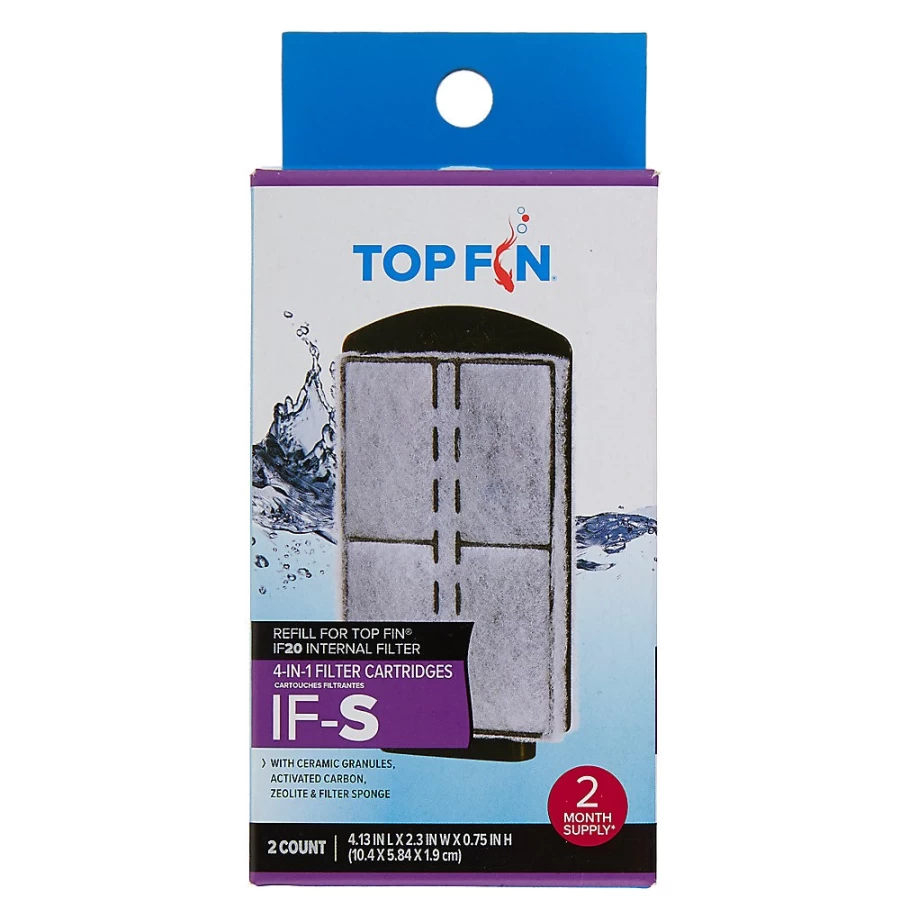 PetSmart Top Fin IF-S 4-in-1 Aquarium Filter Cartridges for Optimal Water Clarity