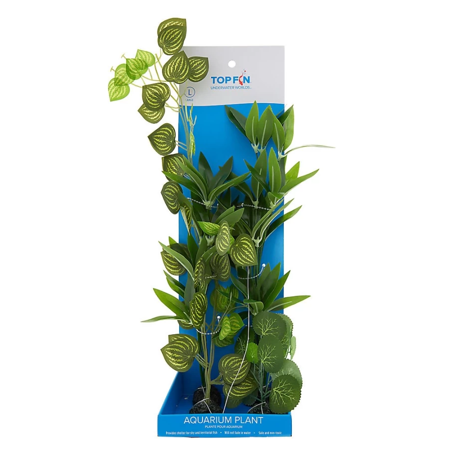 PetSmart Top Fin Artificial Aquarium Plants Variety Pack - Set of 15 Decorations for Fish Tanks