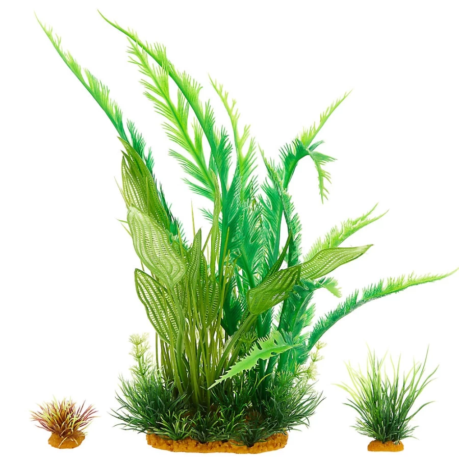 PetSmart Top Fin Artificial Spiky Aquarium Plants - 12-Pack Variety for Fish Tank Decor