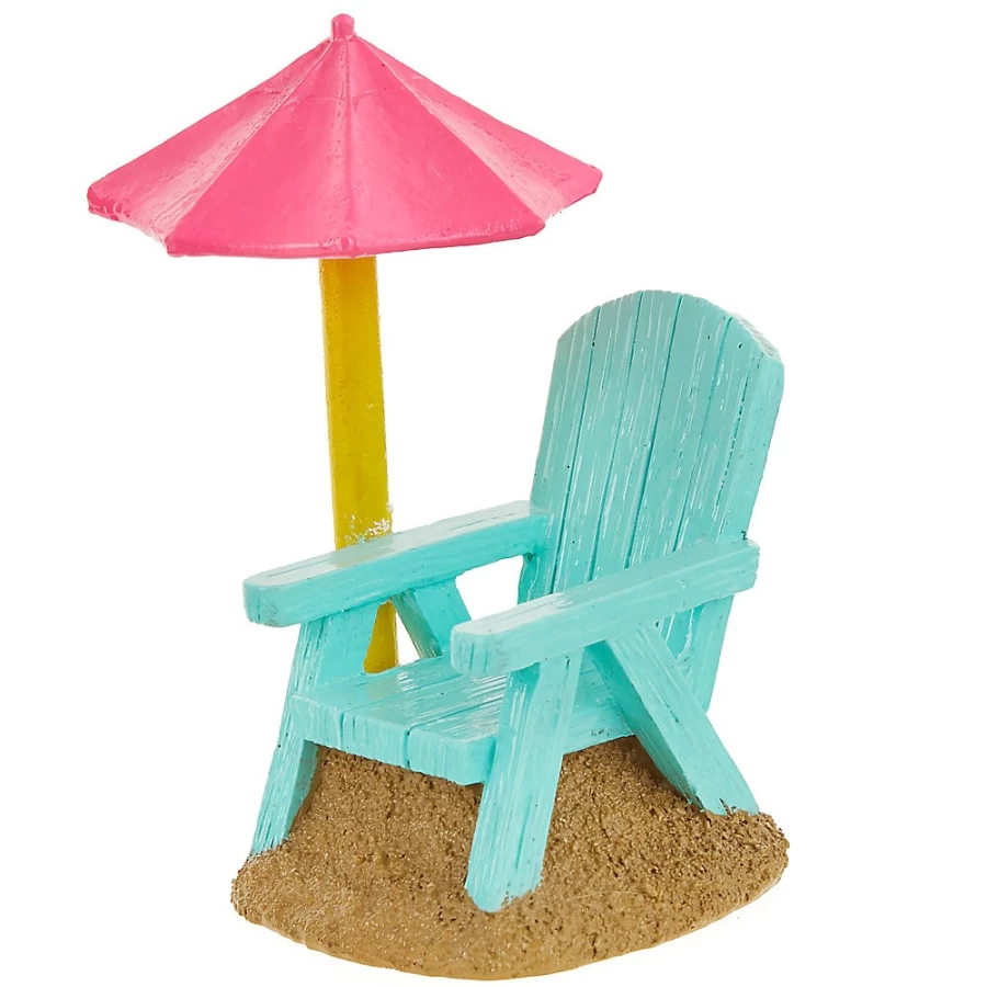 PetSmart Top Fin Beach Chair Aquarium Decoration - Tropical Fish Tank Ornament