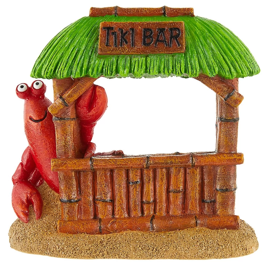 PetSmart Top Fin Tiki Bar Aquarium Decoration - Tropical Fish Tank Ornament for Aquatic Pets