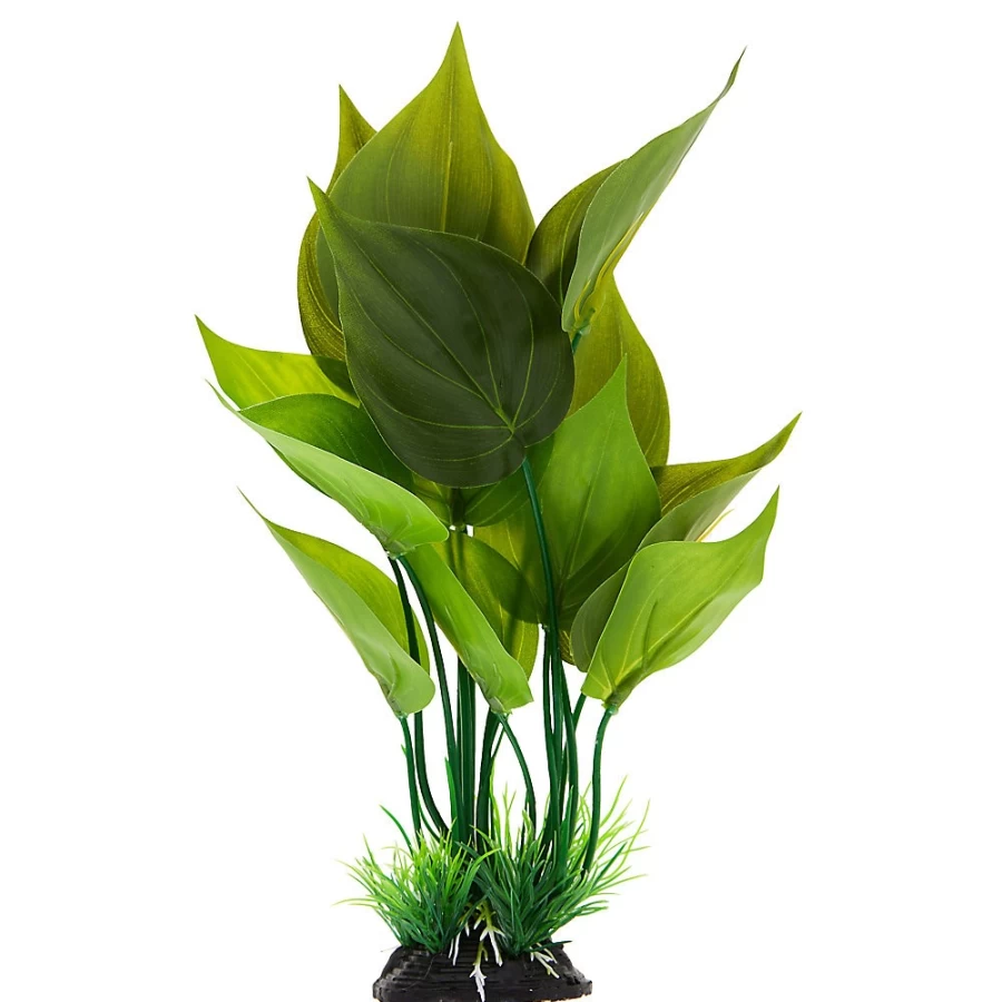 PetSmart Top Fin Realistic Spade Leaf Artificial Aquarium Plant - 4 Inch Tall