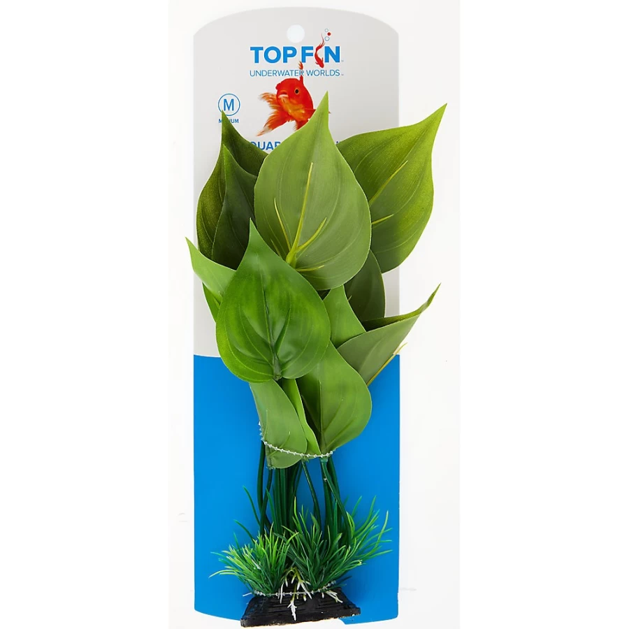PetSmart Top Fin Realistic Spade Leaf Artificial Aquarium Plant - 4 Inch Tall