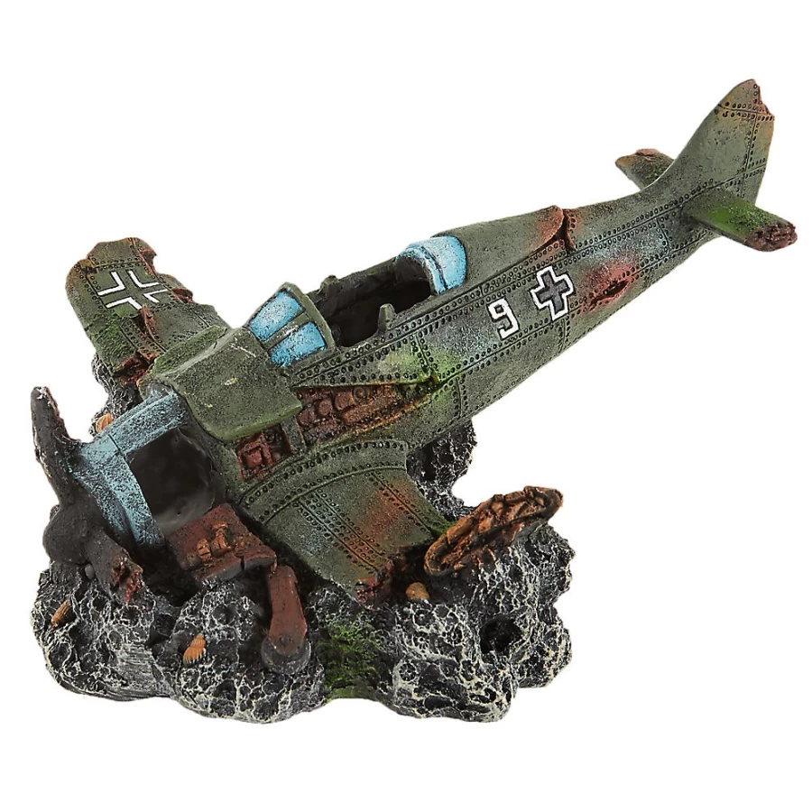 PetSmart Top Fin Sunken Airplane Aquarium Decoration for Fish Tank