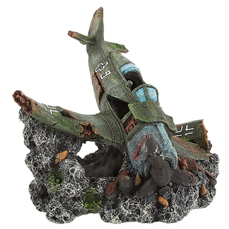 PetSmart Top Fin Sunken Airplane Aquarium Decoration for Fish Tank