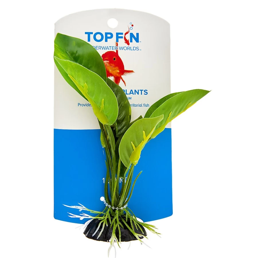 PetSmart Top Fin Realistic Artificial Aquarium Leaf Plant - 4 Pack for Fish Tank Decor