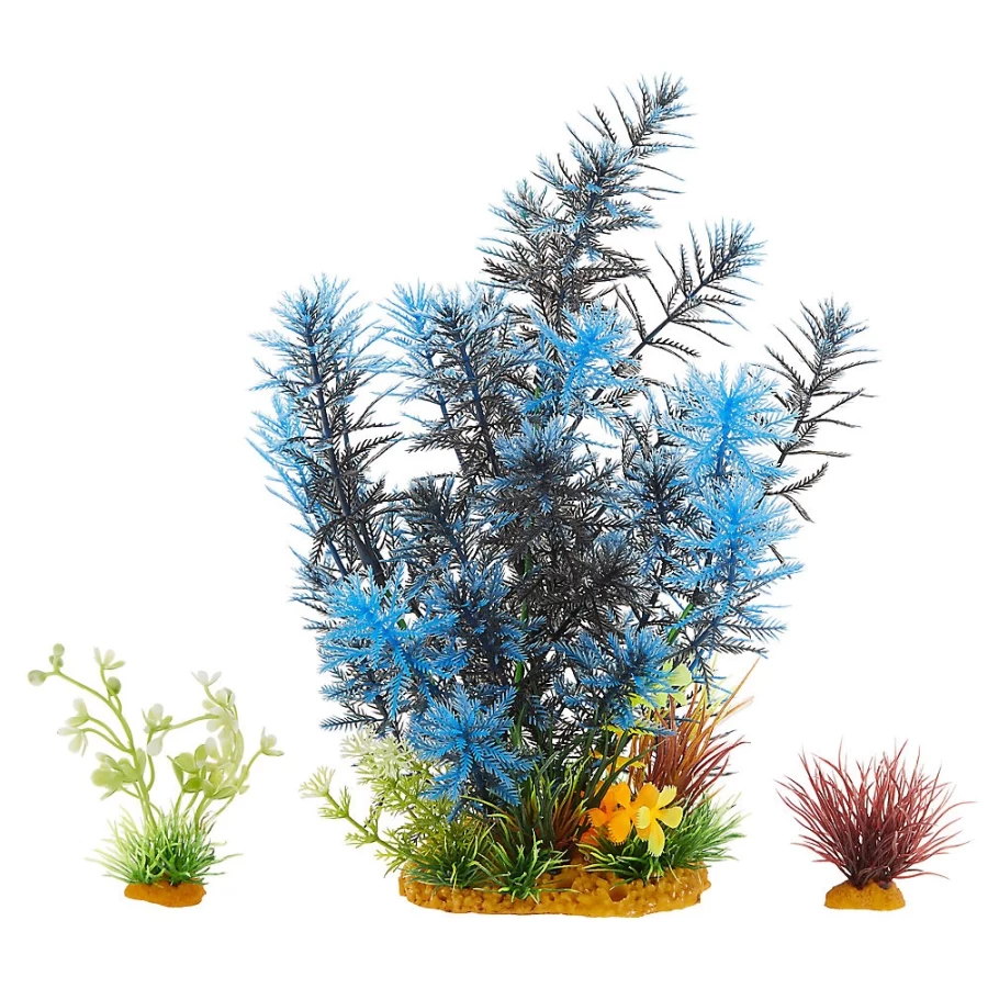 PetSmart Top Fin Artificial Aquarium Plants Variety Pack - Set of 9 Realistic Decorations for Fish Tanks