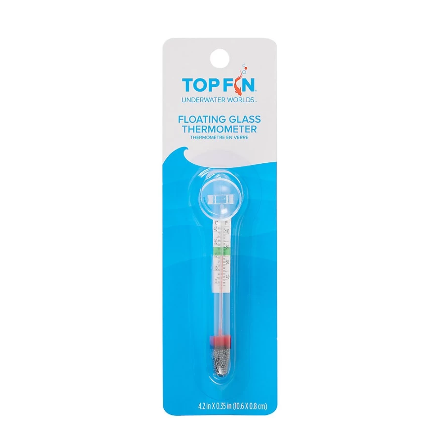 PetSmart Top Fin Premium Floating Glass Aquarium Thermometer for Accurate Water Temperature Monitoring