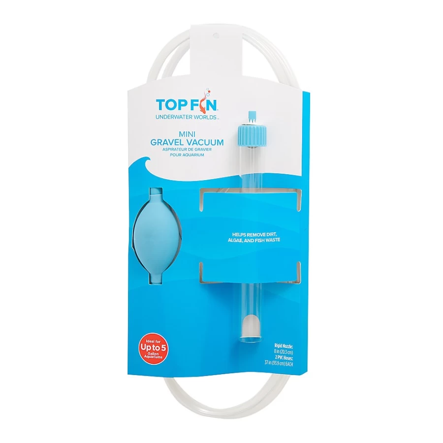 PetSmart Top Fin Mini Gravel Vacuum for Small Aquariums - Compact Aquarium Cleaner