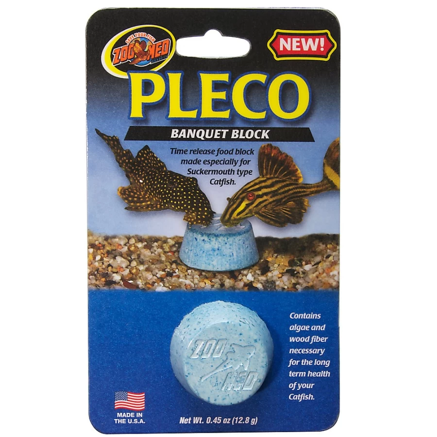 PetSmart Zoo Med Pleco Banquet Block - Algae-Based Sinking Fish Food for Plecos & Bottom Feeders