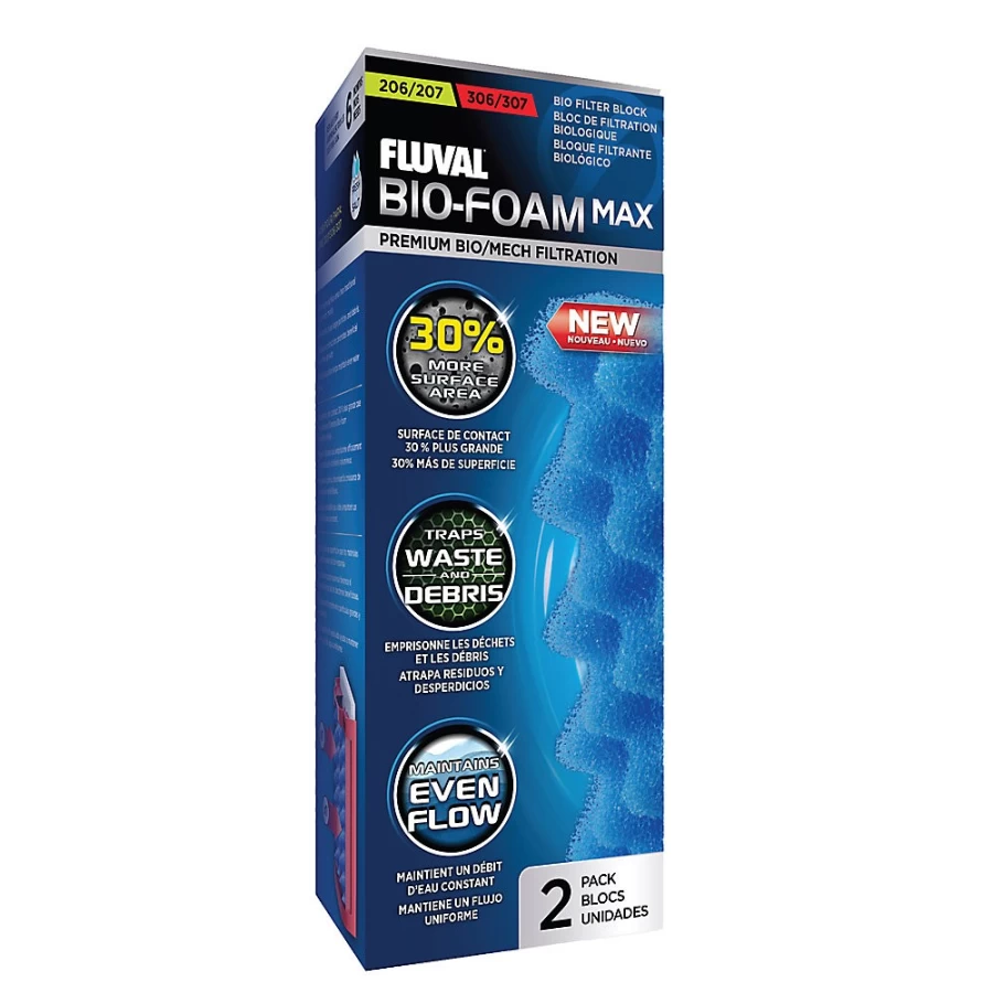 Fluval 207 307 206 306 Canister Filter Bio-Foam Max Replacement Pads - 2-Pack by PetSmart
