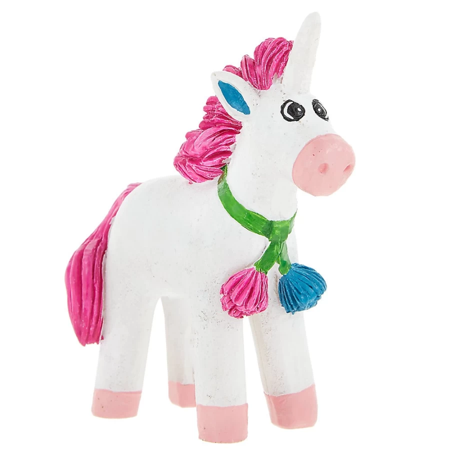 PetSmart Top Fin Sparkle Unicorn Aquarium Decor - Magical Underwater Ornament for Fish Tanks