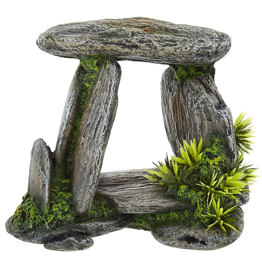 PetSmart Top Fin Aquarium Rock Decor with Artificial Plants for Fish Tank