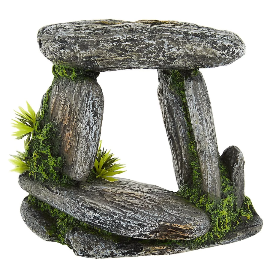 PetSmart Top Fin Aquarium Rock Decor with Artificial Plants for Fish Tank