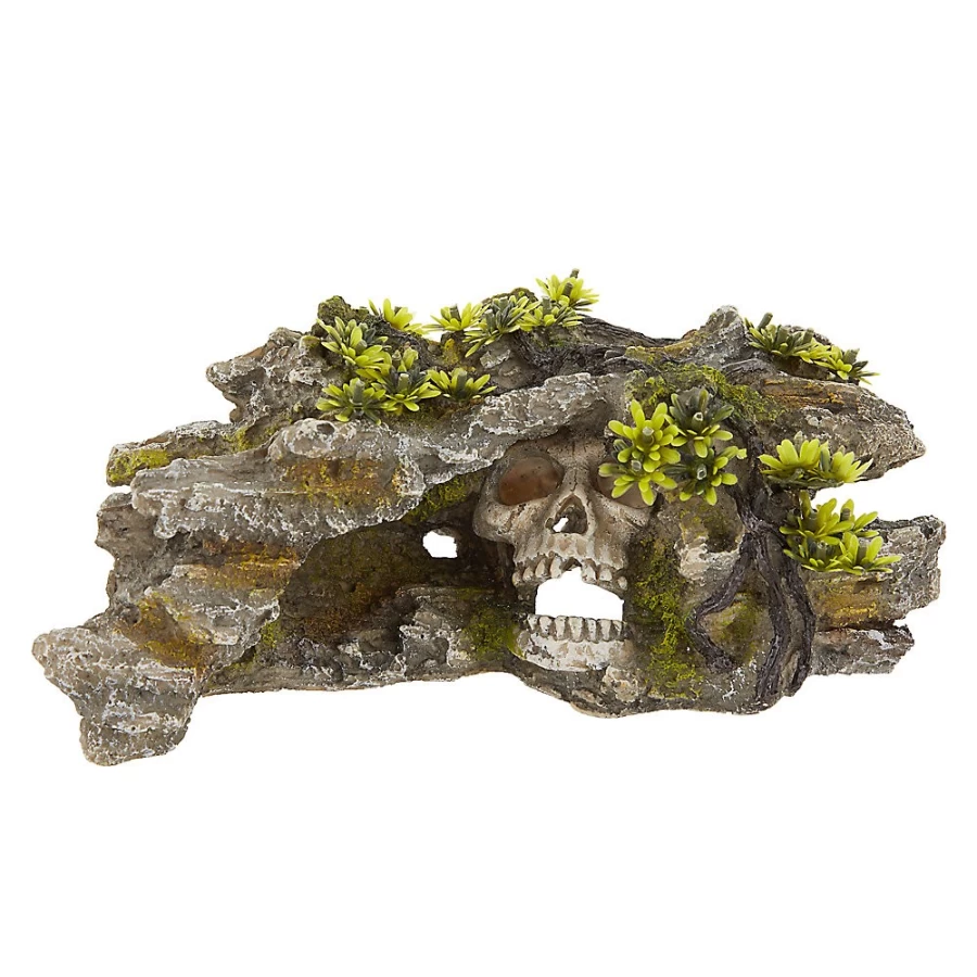 PetSmart Top Fin Skull Cave Decor - Spooky Aquarium Ornament for Fish Tanks