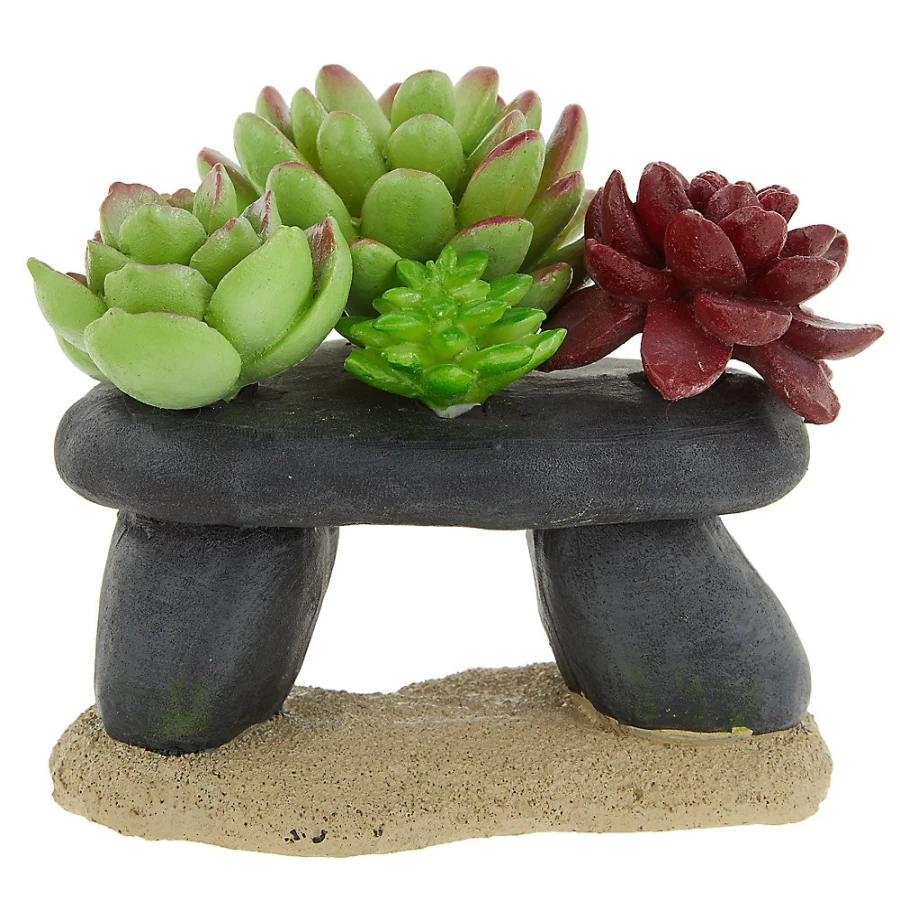 PetSmart Top Fin Succulent Cave Fish Tank Decor - Handmade Resin Aquarium Ornament for Betta and Small Fish